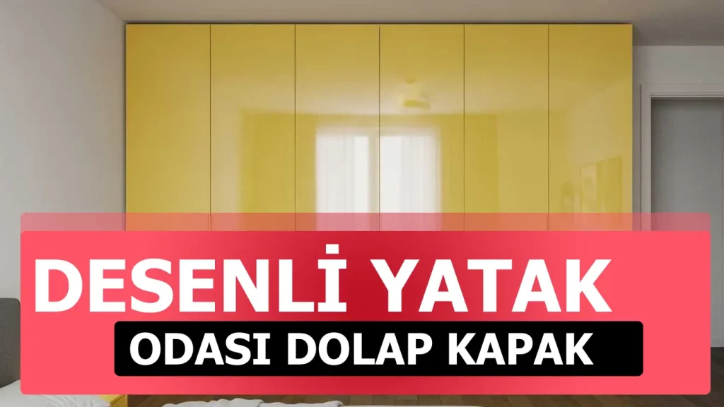 desenli yatak odasi dolap kapak